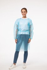 10 Stück Einweg Schutzkittel Isolationskittel Vlieskittel OP Kittel 