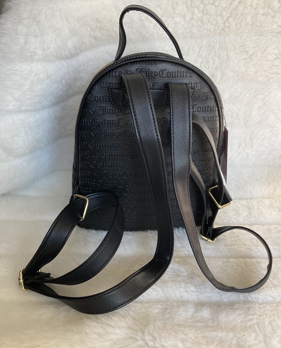 新品＊正規品 Juicy Couture ミニリュック ベロア スエード 黒 Juicy Couture Retro Bag Heritage Embroidered Backpack