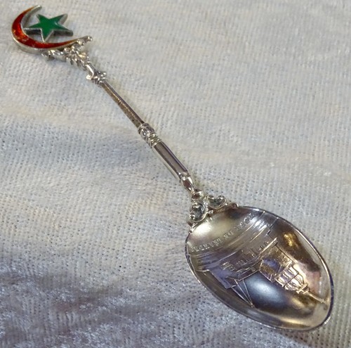 1895 Contstantinople Turkey 4 1/2" 800 Sterling Enamel Souvenir .38 ounce Spoon - Picture 3 of 6