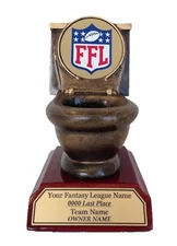 FANTASY FOOTBALL TOILET BOWL LAST PLACE TROPHY AWARD FREE LETTERING #