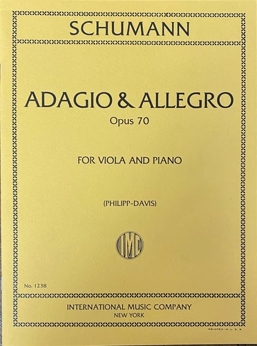 SCHUMANN: ADAGIO & ALLEGRO Opus 70 for Viola and Piano (IMC#1238)