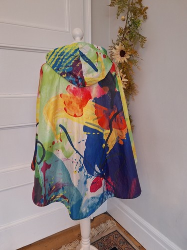 DESIGUAL Windbreaker 90s Lightweight Retro Poncho Splash Tie Dye - Picture 7 of 7