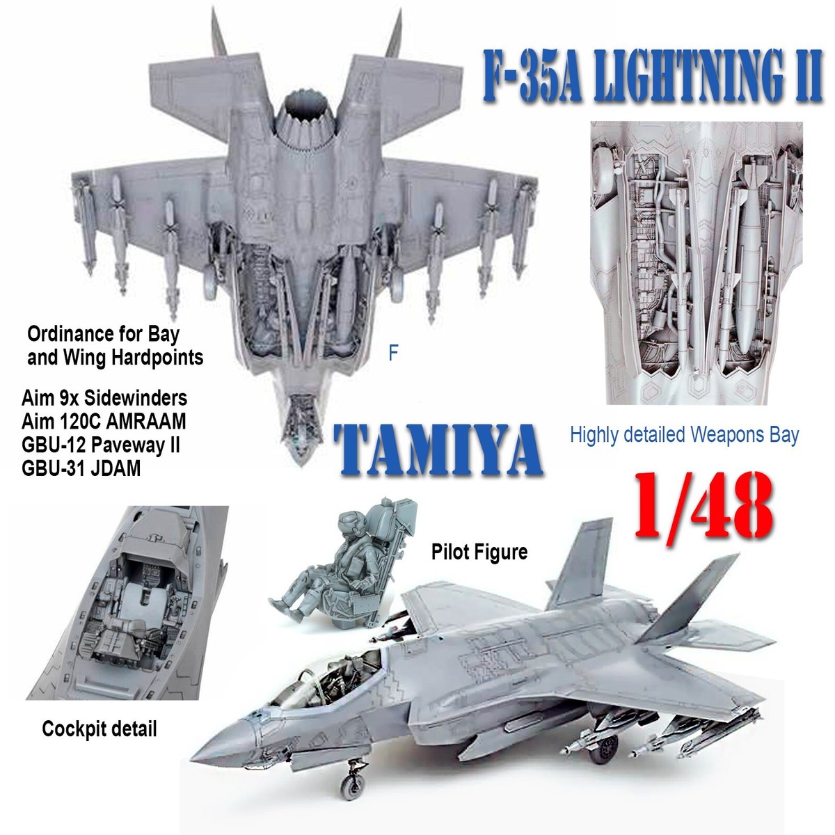 TAMIYA 61124 1/48 LOCKHEED MARTIN F-35A LIGHTNING II KIT | eBay