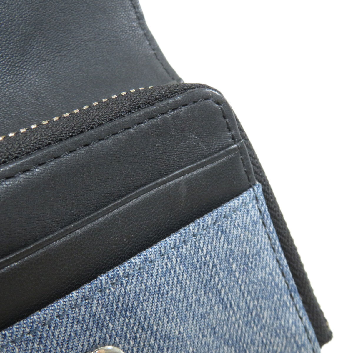 DIESEL Bifold Wallet with Coin Pocket logo Denim Gem