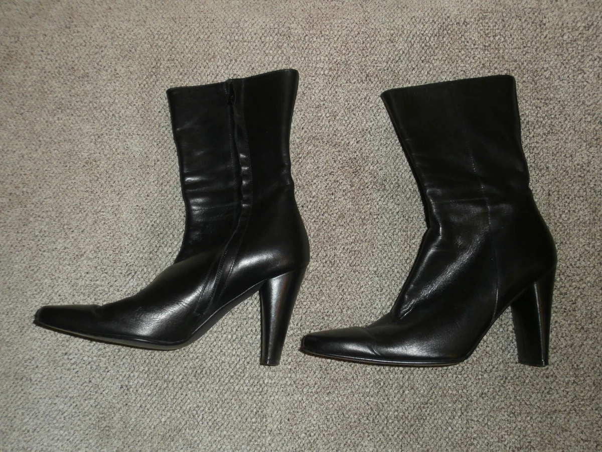 Soft leather calf length boots sale