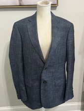 Emporio Armani Sport Coat 40 US Blue Check Wool Viscose G Line Blazer NEW