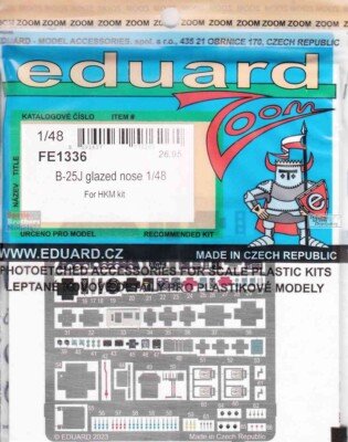 1/48 Eduard #FE1336 B-25J Mitchell Glass Nose Zoom for HK Kit
