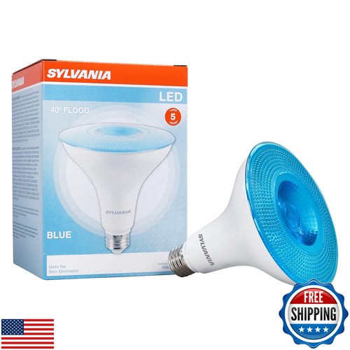 Sylvania LED Flood PAR38 Blue Light Bulb, Efficient 9W, Non-Dimmable, 5 Year,
