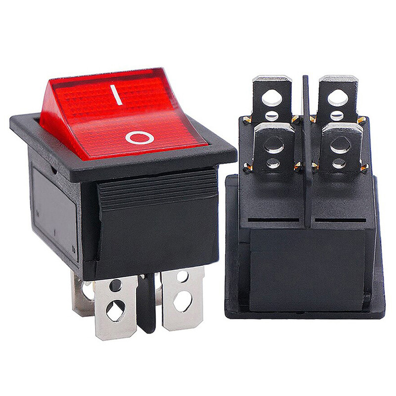 2PCS Rocker Switch 4 Pins Large Size Large Current 16A/250V