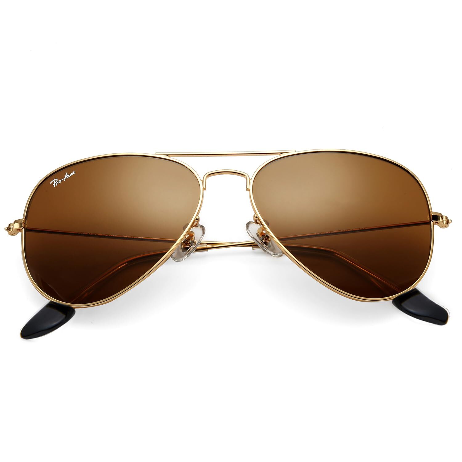 Classic Aviator Sunglasses 100% Real Glass Lens (Brown/Glass/Non Polarized)-image