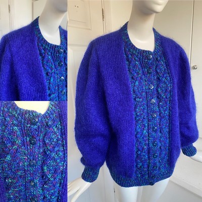 electric blue cardigan