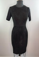 Elie Tahari Horizon Emily 100% Lamb Suede Leather Knit Sheath Dress Size 2 XS S