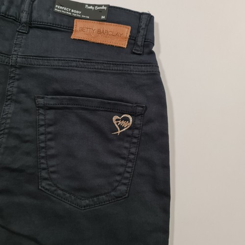 Pantalones de mezclilla para mujer Betty Barclay azules 8 Reino Unido cuerpo perfecto tiro alto elásticos modelado - Imagen 9 de 10