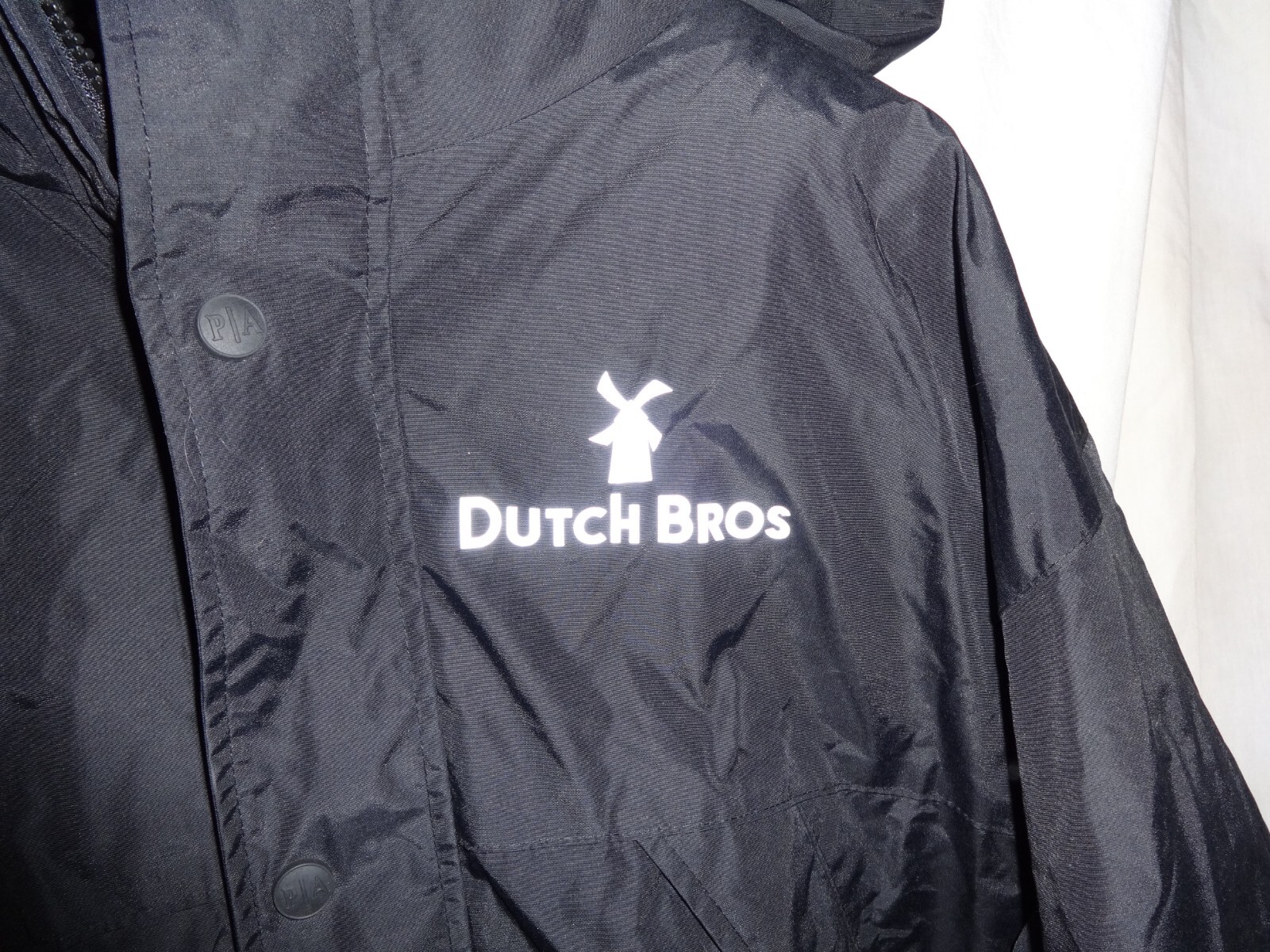Rare DUTCH BROS COFFEE Reflective Parka Hooded Jacket & Fleece Vest Sz Small