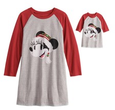 Girl  s DISNEY'S MINNIE MOUSE Nightgown  Matching Doll Gown Size 4 NWT