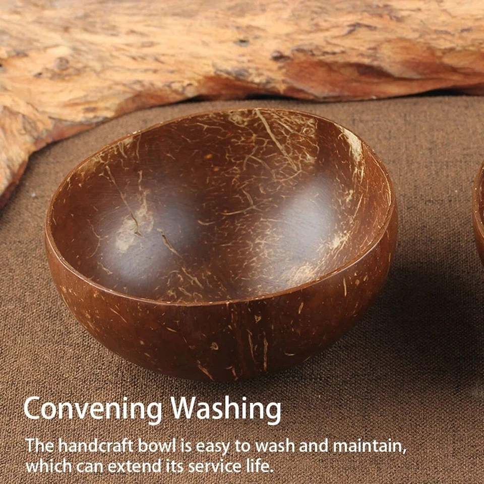 Coconut Shell Bowl Natural product Salad Rice holder food bowls - Image 4 of 4