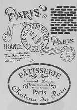 Schablone für Wände-Airbrush-Basteln-Vintage-DIY-Shabby-Sprüche-Paris-Brief#1270