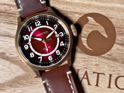 Aquatico NH34 GMT Pilot automatic watch - 43mm - Brass - 27 of 99