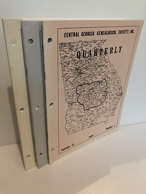 Central Georgia Genealogical Society Quarterly 2009-2010 Three Issues Lot Macon