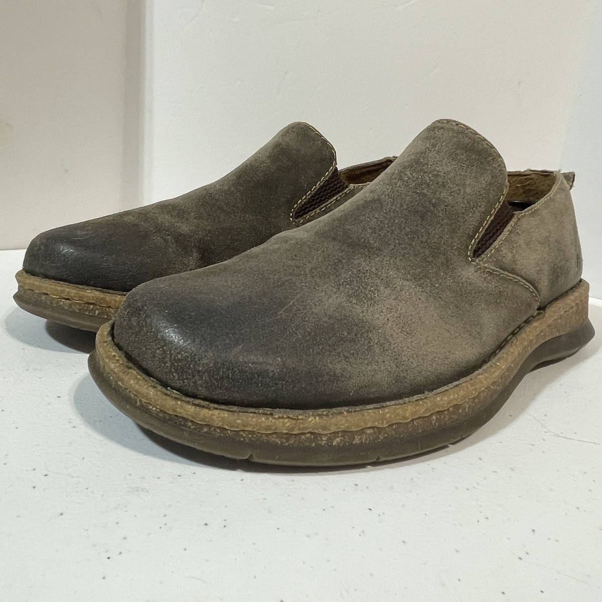 Born Bryson Slip On Suede Leather Loafer Shoes in Taupe Men's Size