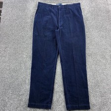 Vintage Polo Ralph Lauren Corduroy Pants Mens 36x32 Navy Blue Wide Wale Thick