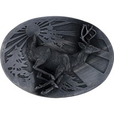 Whitetail Buck Sunrise Mountain Forest Hunting Hunter Vintage Belt Buckle Gift