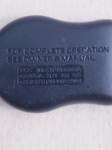 1997-2000 CHRYSLER SEBRING Key Fob OEM KYPTX03C98JA - Picture 3 of 3