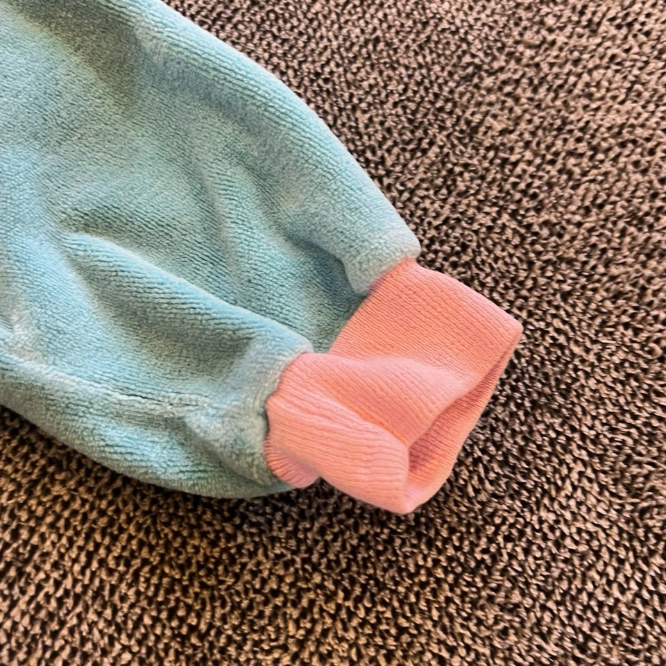 Conjunto de sudadera de tela de rizo Healthtex vintage rosa azul bolsa pantalones 2T Foto 4 de 4