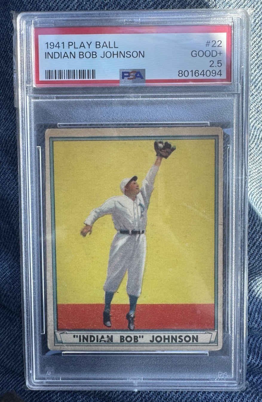 1941 Play Ball #22 Robert "Indian Bob" Johnson PSA 2.5 Good +
