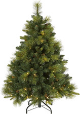 4Ft North Carolina Pine Artificial Christmas Tree with 130 LED Lights  Pinecone