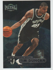 Tim Duncan 1997-98 Metal Universe Rookie Card #72 SP RC Set Break SEE SCANS. rookie card picture