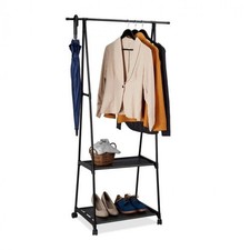 Stender Stand Appendiabiti Attaccapanni con Rotelle a Scaffale Armadio (Bianco)