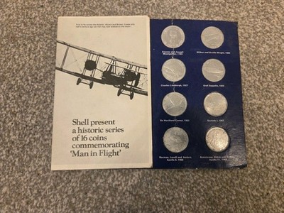 Shell Man In Flight - Mondlandung - Set mit 16 Spielmarken mit Informationstafel
