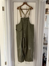 Original Vintage WW2 1940s USN Naval Foul Weather Military Deck Pants Dungarees 
