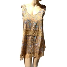 Simply Noelle Sleeveless Top Size S / M 8 10 lace Trim Boho Floral Print NWT