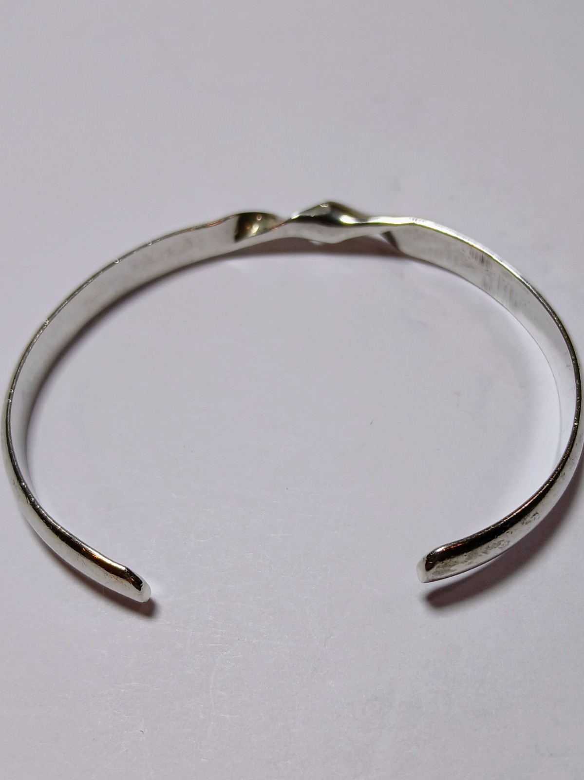 Sterling 925 Simple Solid Twist Cuff Bracelet 6.2… - image 8