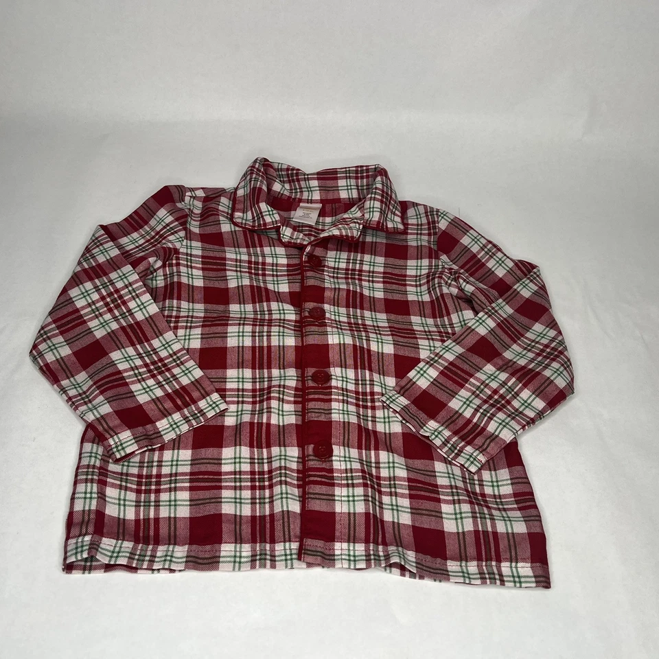 Маленькая рождественская пижама в клетку 5 6 Gymboree для мальчиков девочек праздничная подходящая красно-белая - Изображение 3 из 4