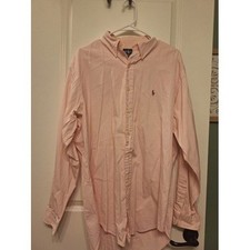 Ralph Lauren Button Down Mens 16 34/35 Pink Excellent Yarmouth Pinpoint Oxford