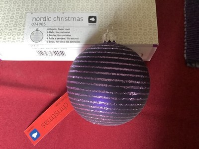 Leonardo Weihnachtskugeln 5 Stck. Flieder mit Strass/2