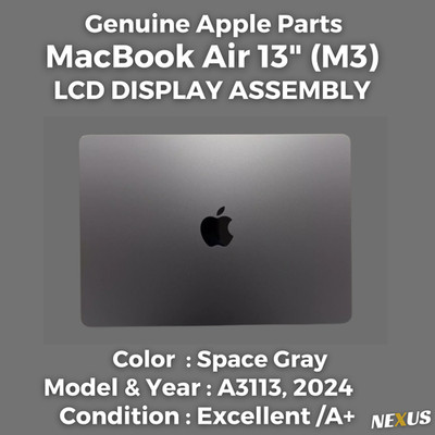 OEM Apple MacBook Air 13 inch M3 2024, LCD Display Assembly, Space