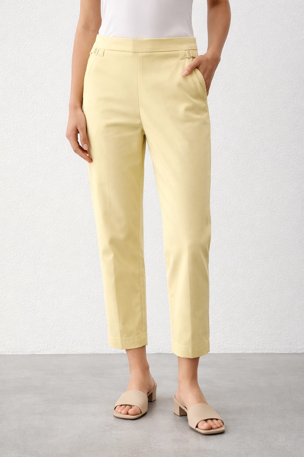 Counterparts Woments pull on stretch ankle length front pockets hardware Pants
Opens in a new window