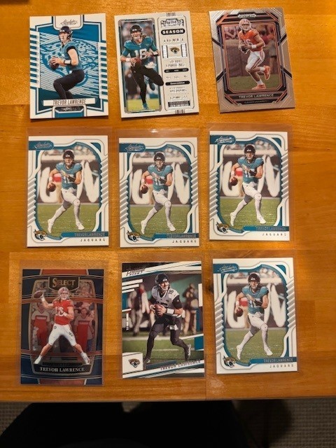 Trevor Lawrence 9 Card Mixed Lot Panini Football