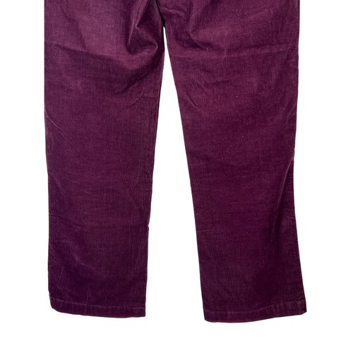 Tommy Hilfiger dunkel burgunderrot weinrot weites Bein Cord niedrige Taille Hose Größe 8 - Bild 6 von 9