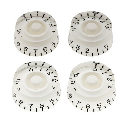 Musiclily Pro 4Pcs White Left Handed Imperial Inch Knobs For USA Les Paul Guitar