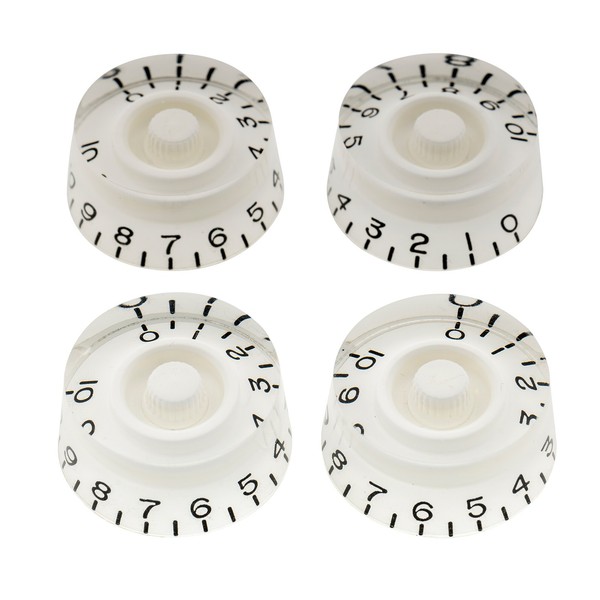 Musiclily Pro 4Pcs White Left Handed Imperial Inch Knobs For Usa Les Paul Guitar-image