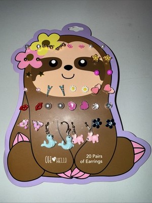 $18 Retail Value Brand New Oh Hello Sloth 20 Pair Earring Collection