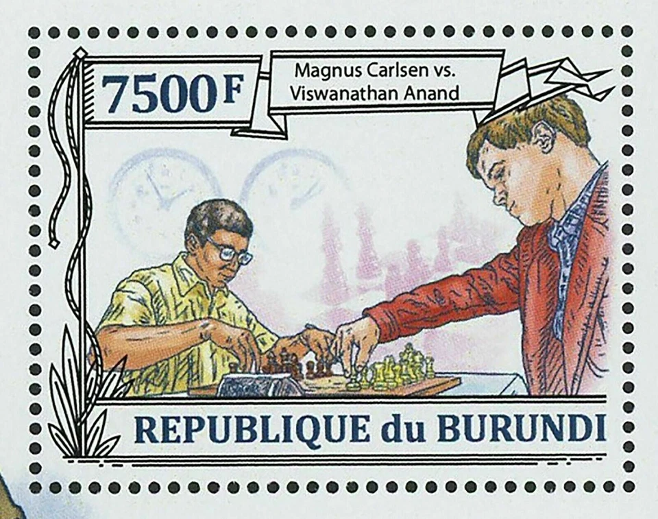 Magnus Carlsen Stamp Chess Viswanathan Anand Sport S/S MNH #3142 / Bl.352 - Image 2 of 4