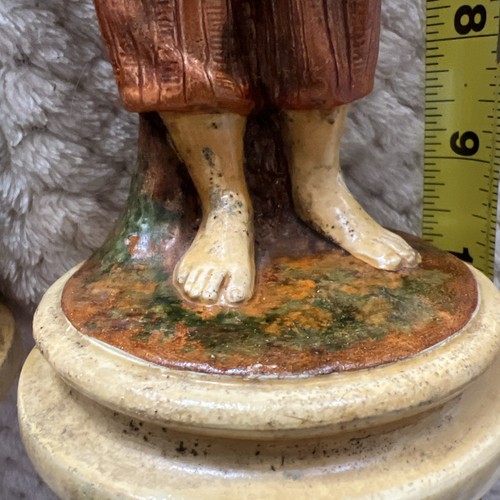 Vintage ITALIAN BORGHESE CHALKWARE PLASTER BOY & GIRL COLORFUL FIGURINES - Picture 6 of 15