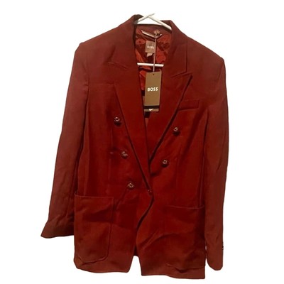 Boss Claret Double Breasted Women's Size 4 Jacket, B68, NWT, $52