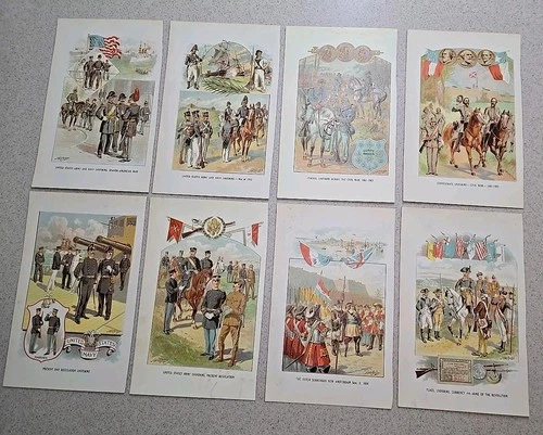 Vintage U.S. Military Uniform History Prints Lot Spanish American Civil War 8pc